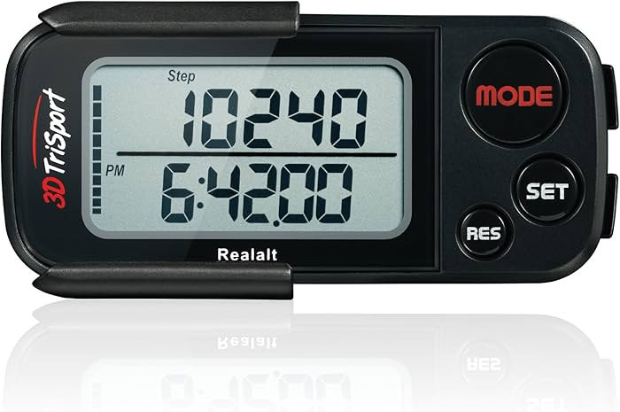 3DTriSport Walking 3D Pedometer with Clip and Strap, Free eBook | 30 Days Memory, Accurate Step C... | Amazon (US)