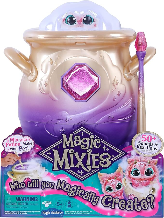 Magic Mixies Magical Misting Cauldron with Interactive 8 inch Pink Plush Toy and 50+ Sounds and R... | Amazon (US)