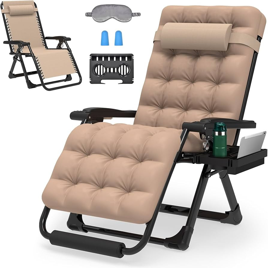 29In XL Zero Gravity Chair w/Cushion, Zero Gravity Recliner Lounge Chair for Indoor and Outdoor, ... | Amazon (US)