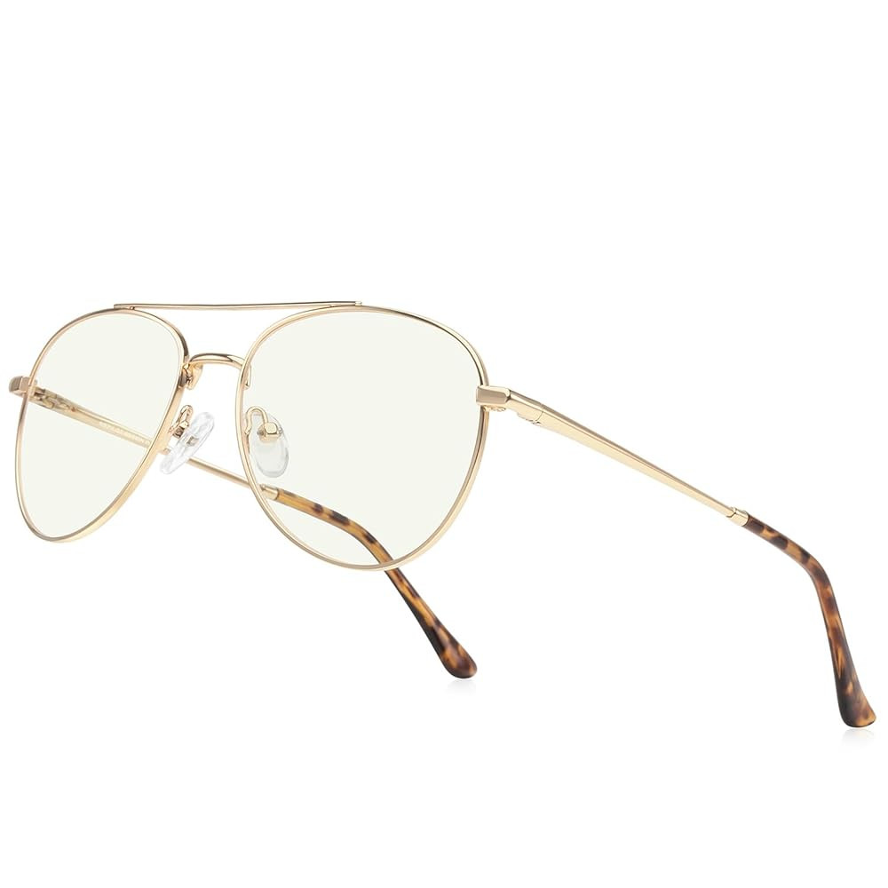 Aviator Reading Glasses for men and Women Blue Light Blocking Lens Spring Temple | Amazon (US)
