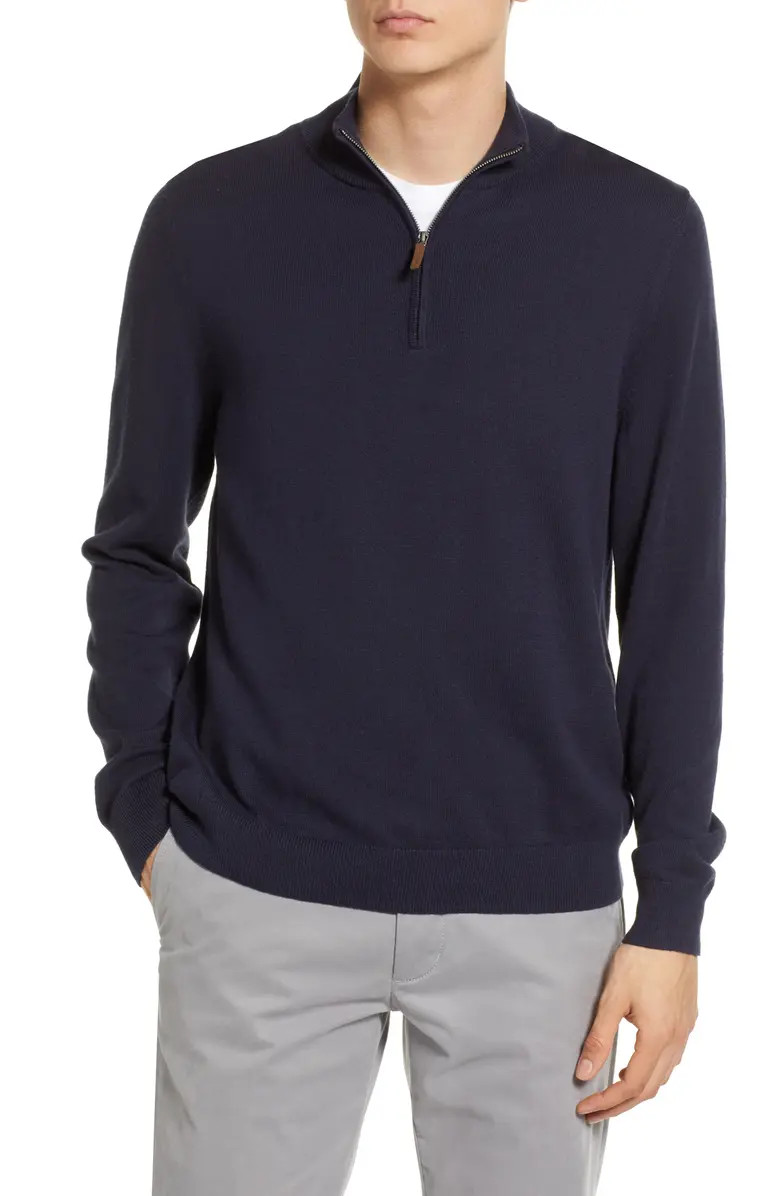 Half Zip Cotton & Cashmere Pullover Sweater | Nordstrom