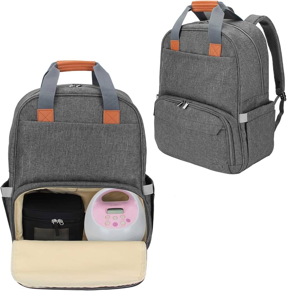 LUXJA Breast Pump Backpack with Compartments for Cooler Bag and Laptop, Breast Pump Bag Suitable ... | Amazon (US)