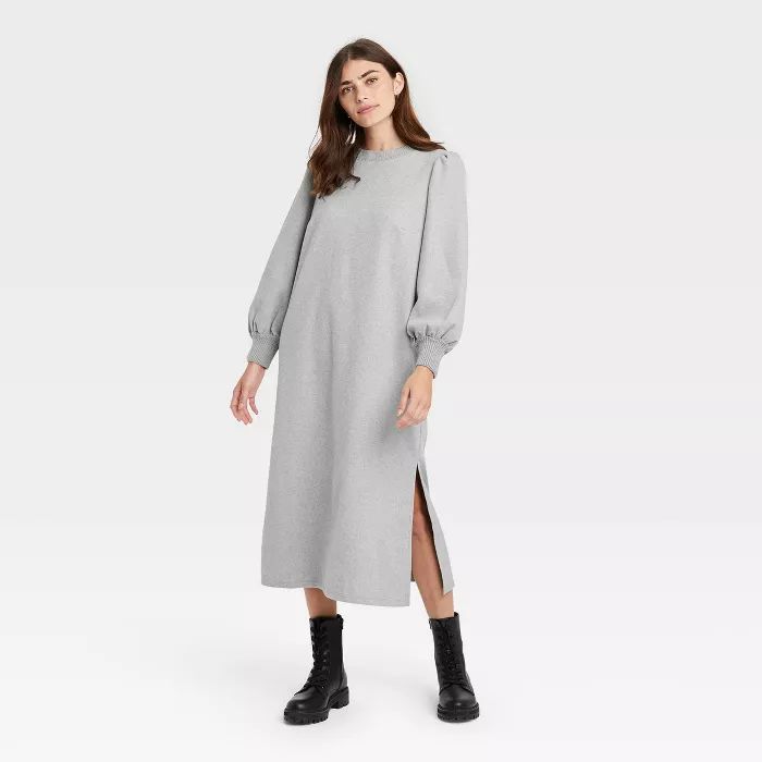 Women's Long Sleeve High Slit Knit Dress - Who What Wear™ | Target
