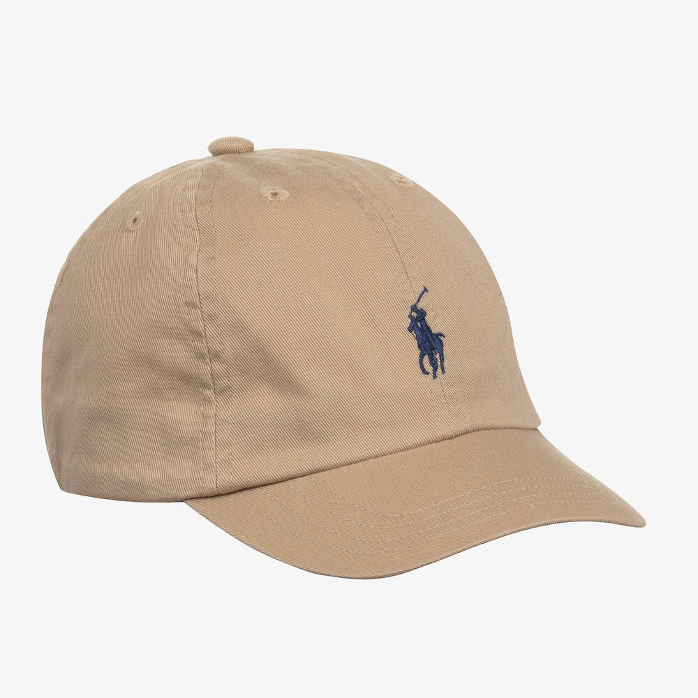Ralph Lauren Beige Cotton Pony Logo Cap | Childrensalon