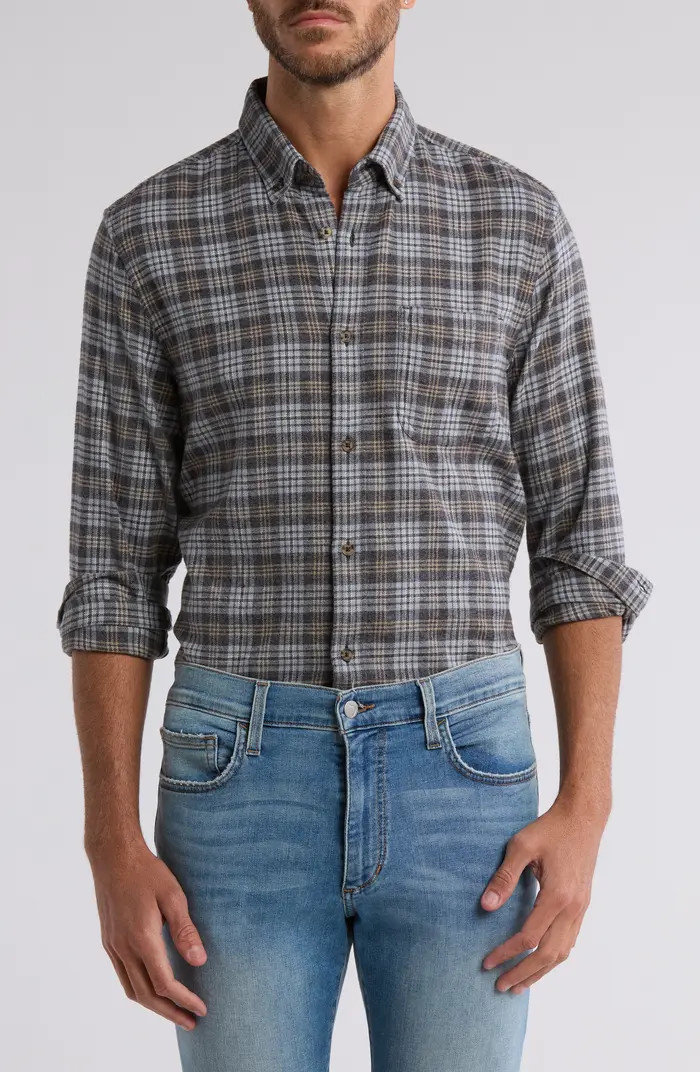 Trim Fit Stretch Grindle Plaid Flannel Shirt | Nordstrom Rack