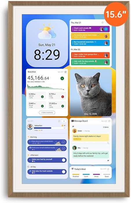 Apolosign 15.6-inch Digital Calendar, Smart Wall Planner with Calendar Sync, Chore Chart, Meal, I... | Amazon (US)