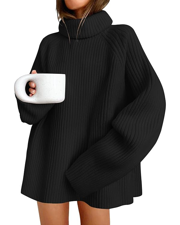 ZESICA Women's 2024 Winter Sweaters Oversized Turtleneck Long Sleeve Chunky Knitted Pullover Swea... | Amazon (US)