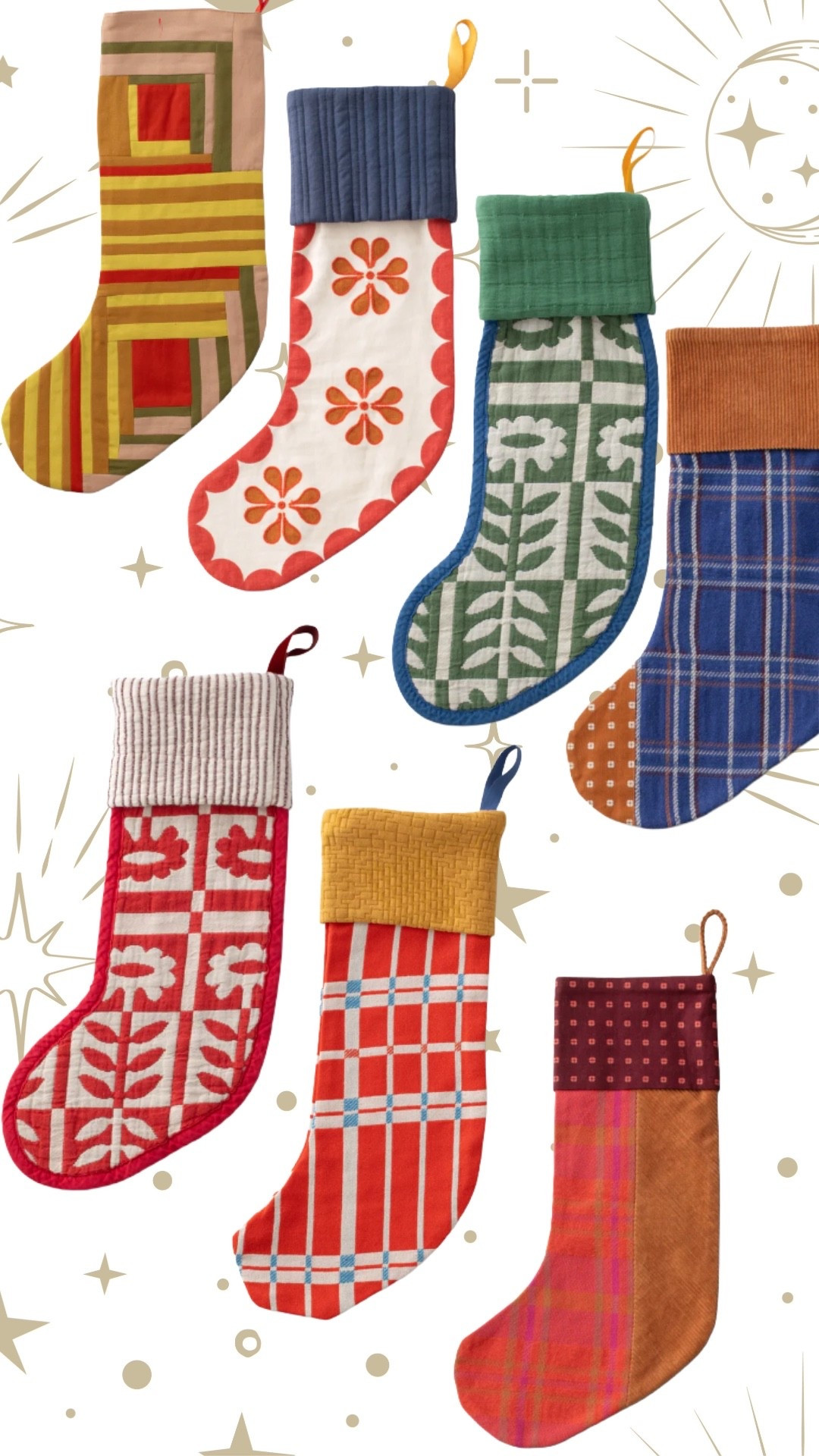 The colorful and patterned stocking are ADORABLE! Love the pop of color and texture. Currently on sale!  

#LTKCyberWeek #LTKGiftGuide #LTKHoliday
