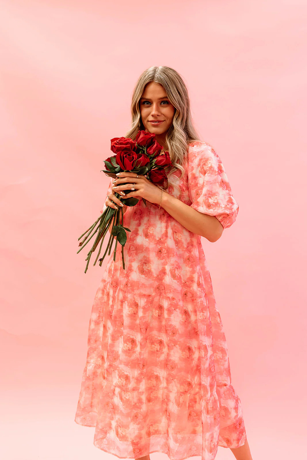 THE WATERCOLOR MIDI DRESS IN PINK | Pink Desert