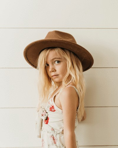 Bordeaux Mommy & Me Flat Brim Hat - Mocha | Bailey's Blossoms