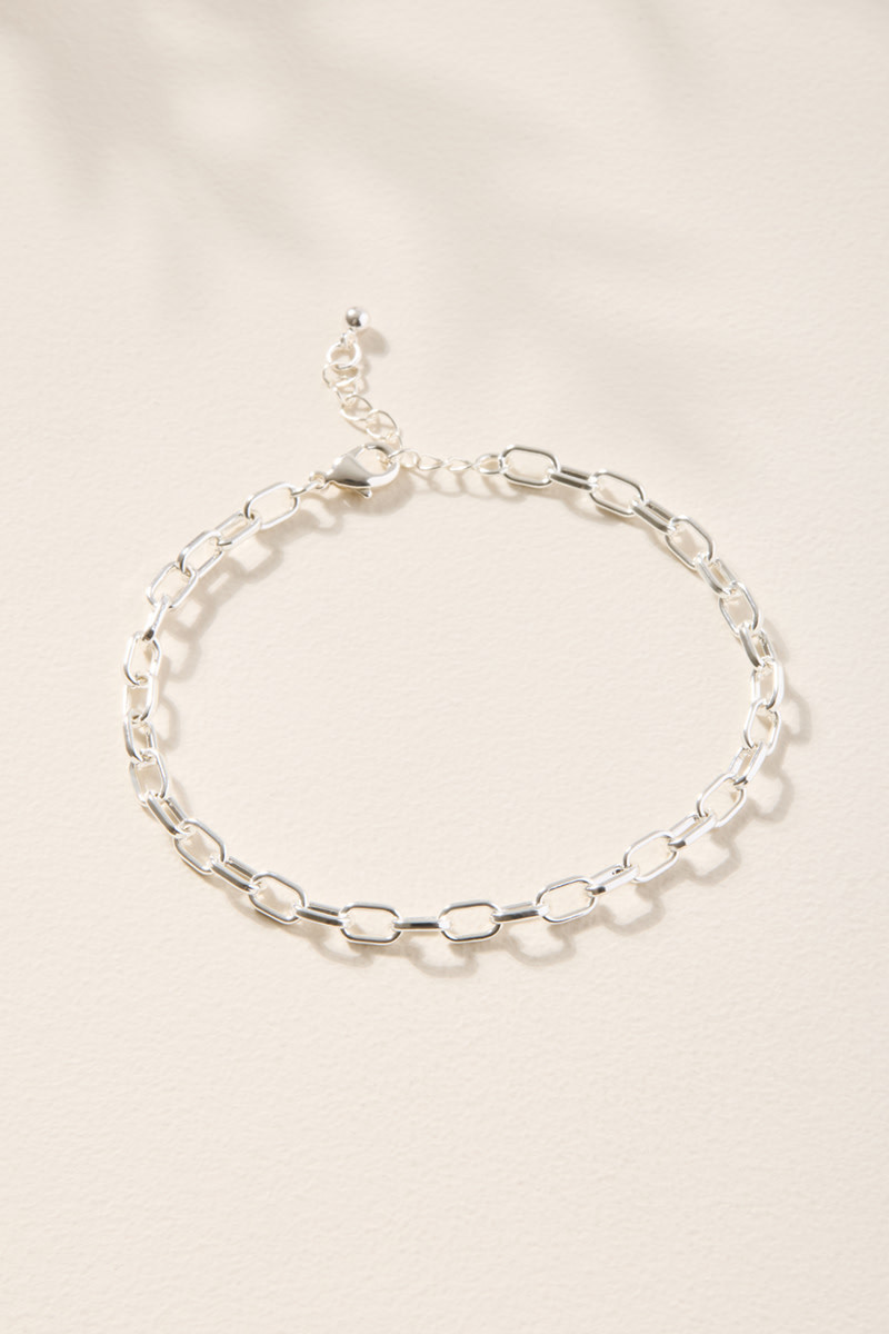 Paperclip Chain Charm Bracelet Base Silver | Francesca's