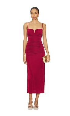 MINKPINK Maya Midi Dress in Wine from Revolve.com | Revolve Clothing (Global)