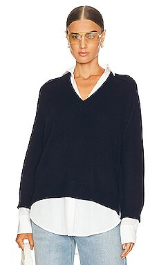 Brochu Walker V-neck Layered Pullover in Navy from Revolve.com | Revolve Clothing (Global)
