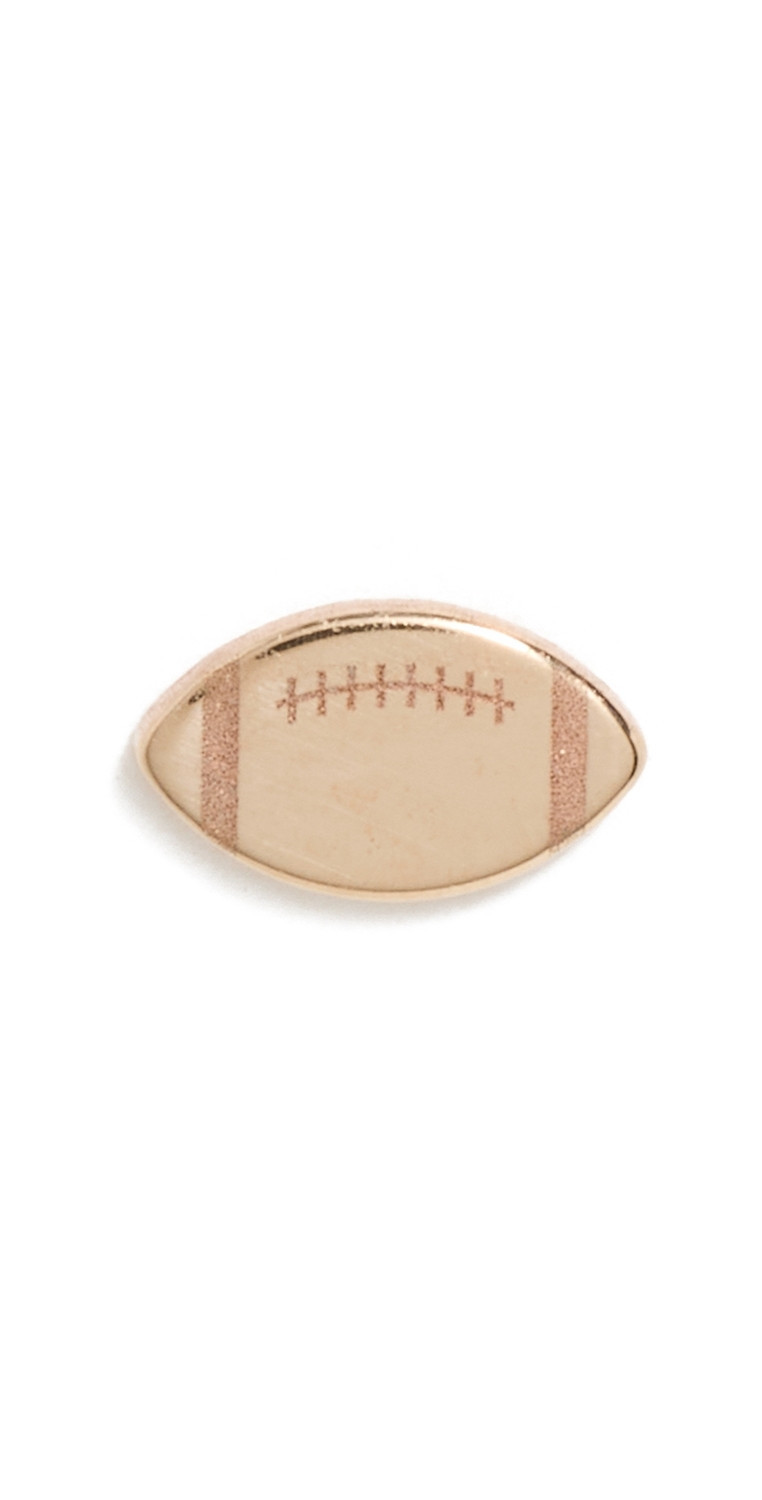 Zoe Chicco 14k Single Itty Bitty Football Stud 14k Yellow Gold One Size | Shopbop