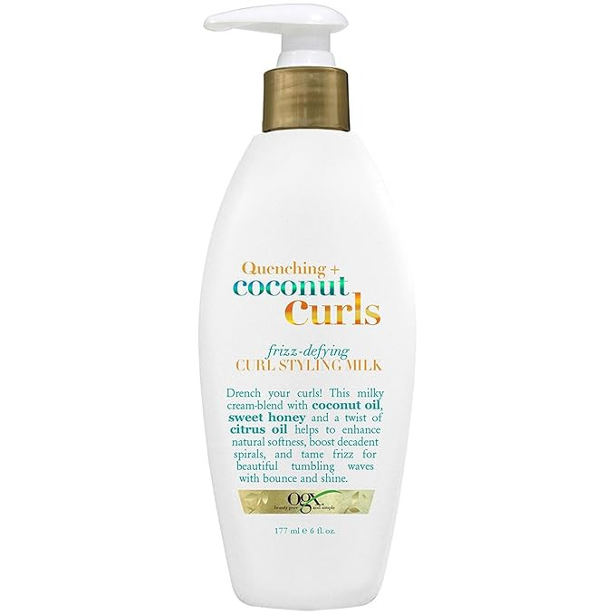 OGX Quenching + Coconut Curls Frizz-Defying Styling Milk, Nourishing Leave-In Hair Treatment with... | Amazon (US)
