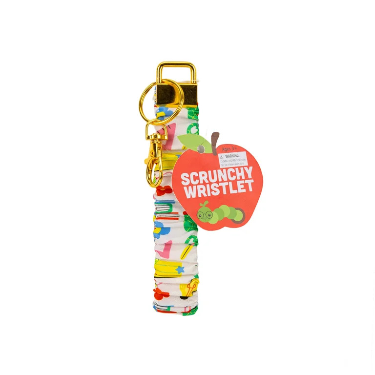 Multi Color Icons Scrunchy Wristlet, Elastic Wrist Lanyard Key Holder, Multi Color Pencil & Flowe... | Walmart (US)