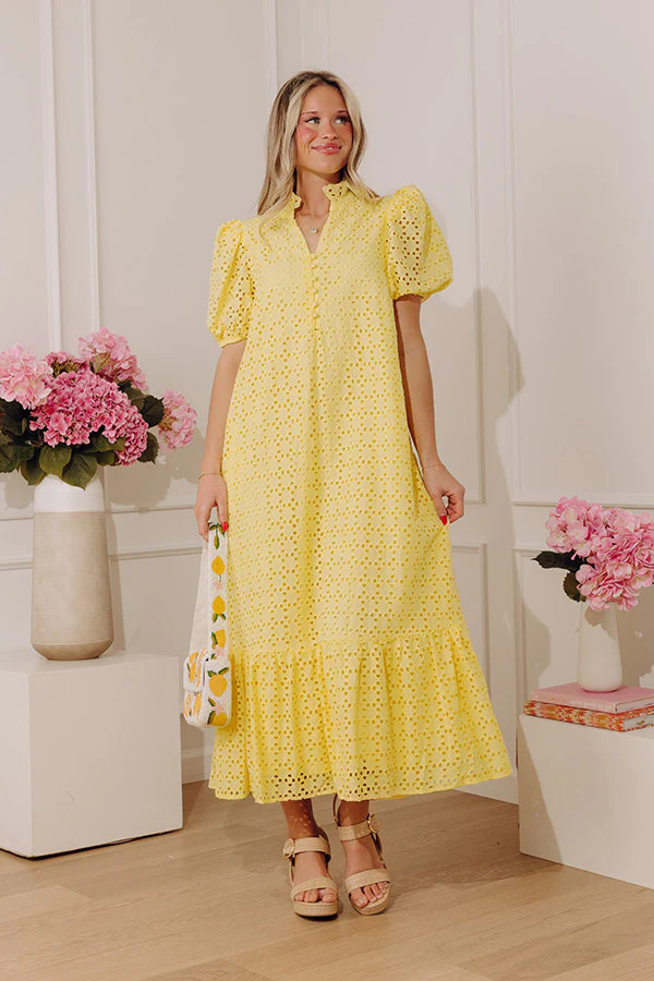 Easy Grace Eyelet Midi Dress | Impressions Online Boutique