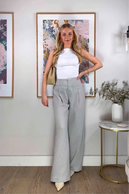 These trousers are really light & flowy, they’d be great for the office in summer!
Wearing size 6 in them and xs in the top 
🤍

#LTKSeasonal #LTKeurope