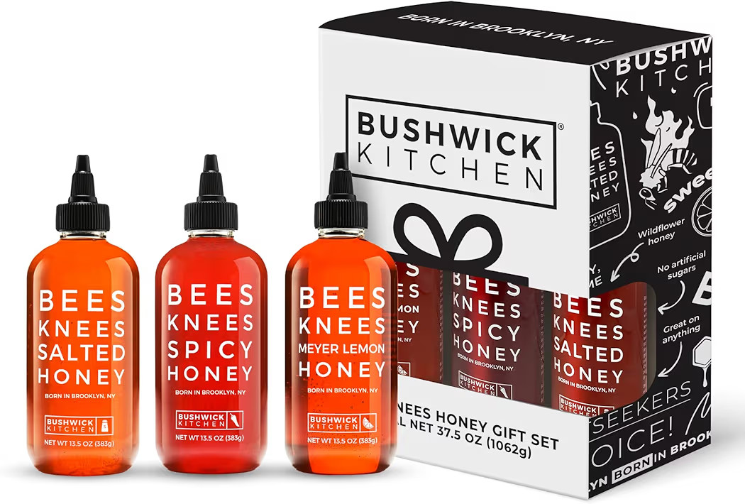 Bushwick Kitchen Bees Knees Honey Sampler Gift Box, Set Includes Spicy Honey, Meyer Lemon Honey, ... | Amazon (US)