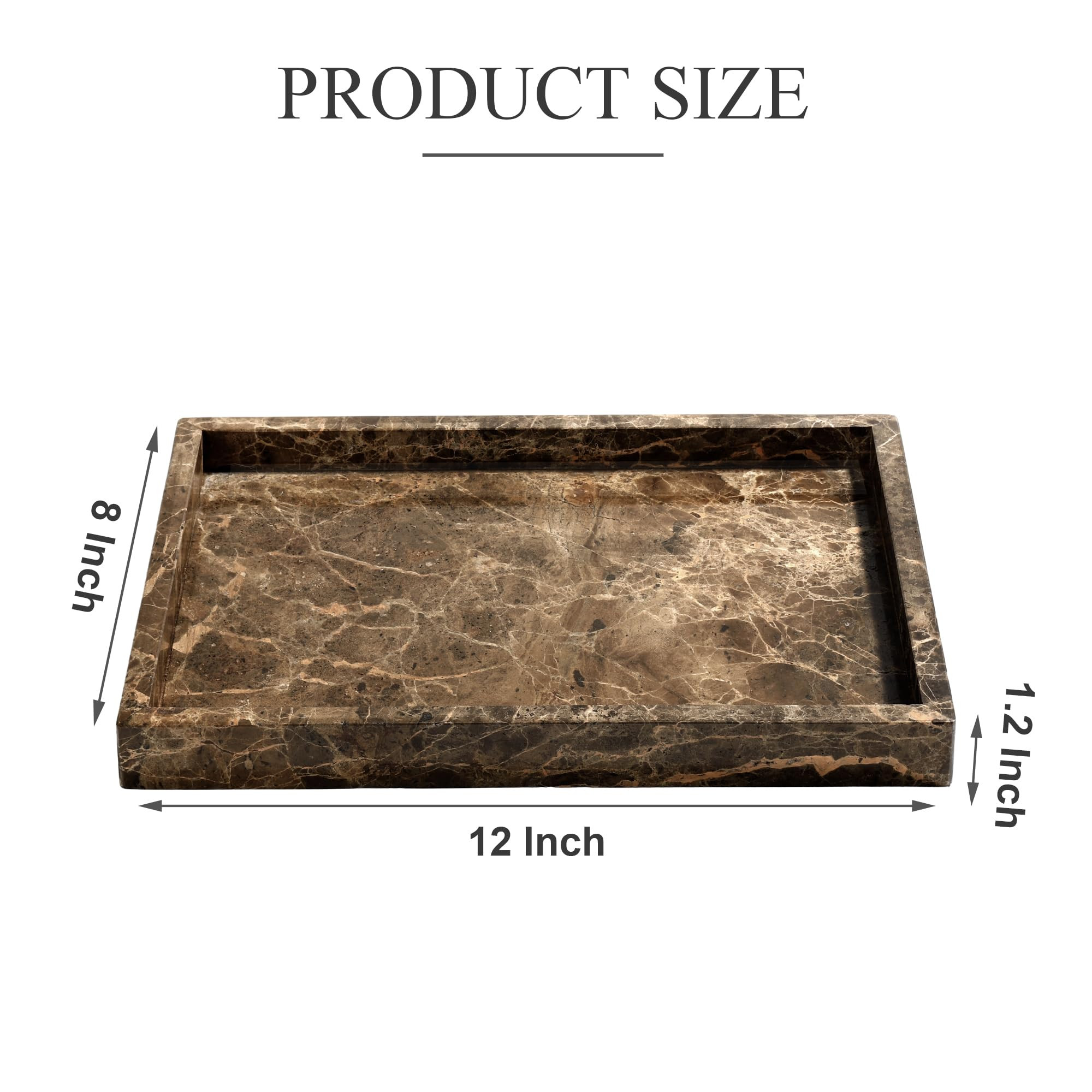 Real Natural Marble Tray for Bathroom, Genuine Marble Stone Vanity Tray, Luxury Storage Trays for... | Amazon (US)