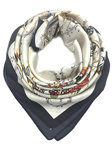 YOUR SMILE Silk Like Scarf Women's Fashion Pattern Large Square Satin Headscarf Headdress | Amazon (US)
