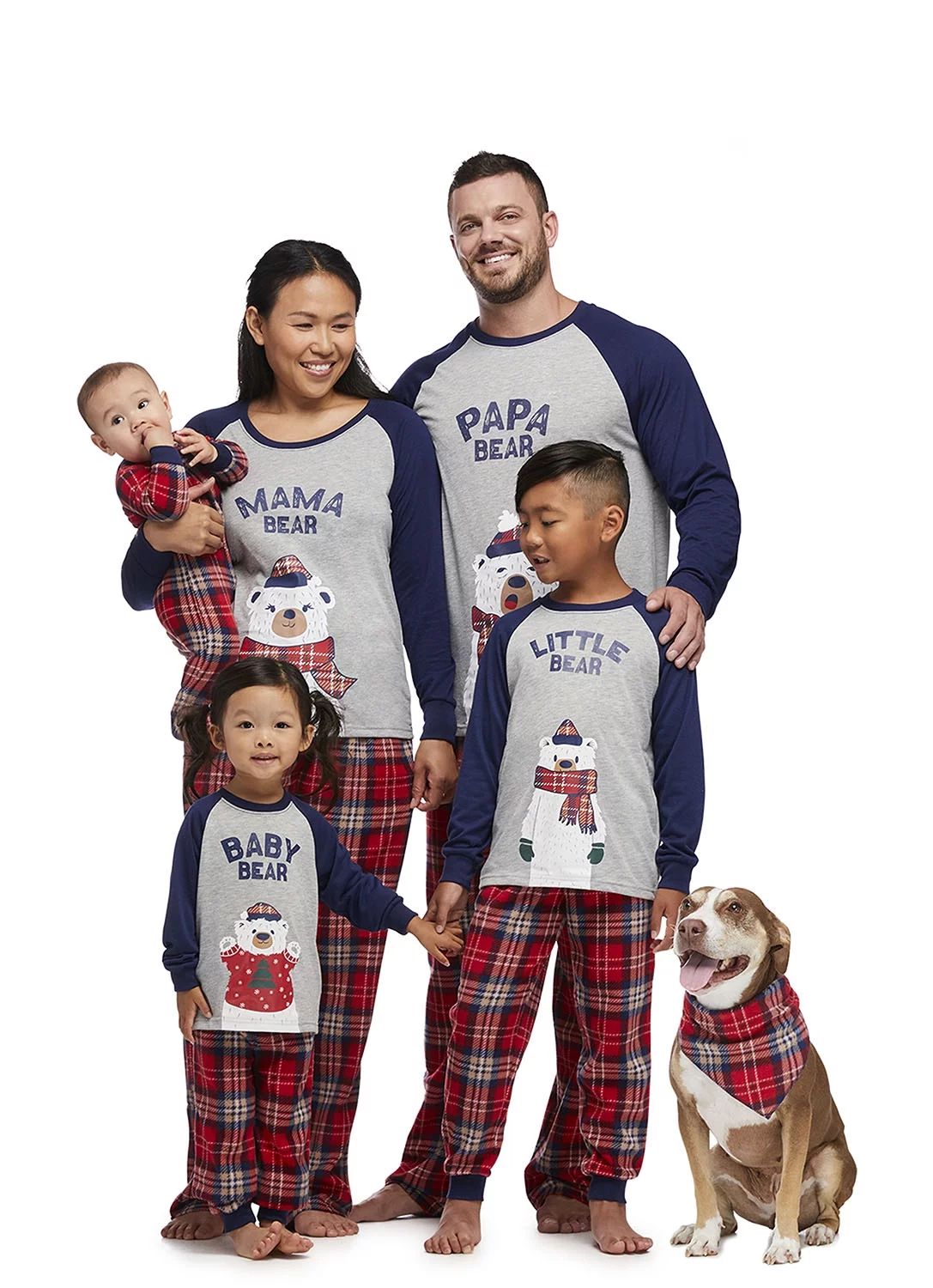 Jolly Jammies Plaid Bears Matching Family Christmas Pajama Set - Walmart.com | Walmart (US)