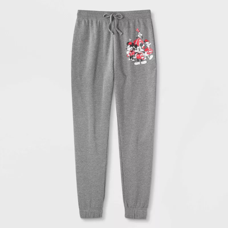 Adult Disney Mickey Mouse Graphic Jogger Pants - Charcoal Gray | Target