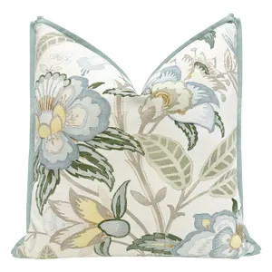 Lee Jofa Davenport // Sea Mist With Butterfly Flange | Designer | Flange Pillow | off White Throw... | Etsy (Global)