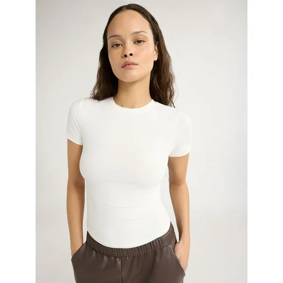Scoop Women’s and Women’s Plus Stretch Cotton Baby Tee with Short Sleeves, XS-4X | Walmart (US)