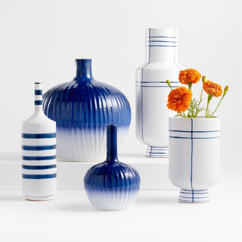 Tunise Blue and White Vases | Crate & Barrel | Crate & Barrel