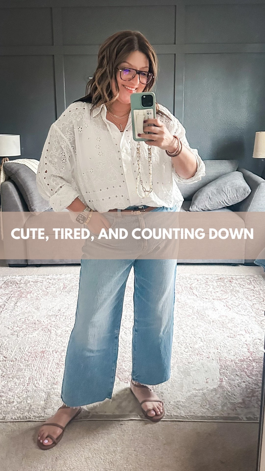 Today’s outfit details:
Madewell eyelet shirt (XL)
Spanx cami (L)
Amazon belt (OS)
Madewell jeans (31)
Tkees sandals 

#LTKMidsize #LTKOver40 #LTKStyleTip