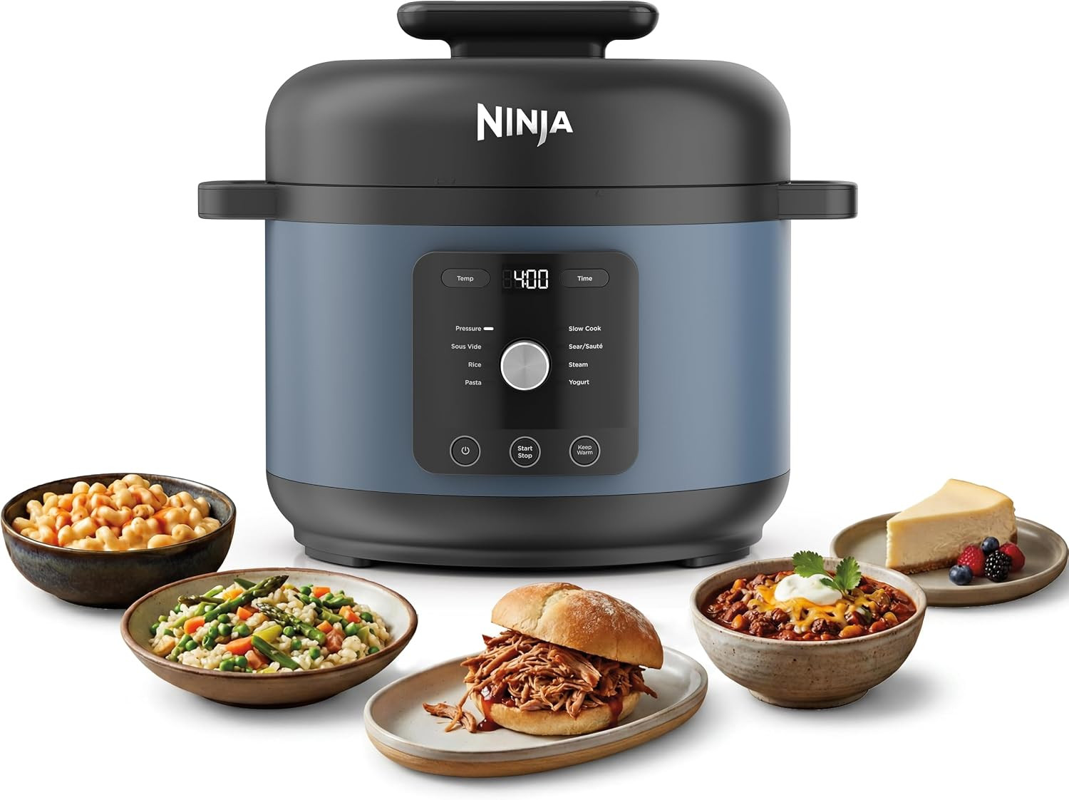 Ninja® HyperHeat™ 9-in-1 Pressure Cooker, 6.5-qt, Blue Macaron, PC201 | Amazon (US)