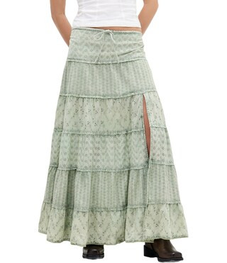 Broderie Tiered Eyelet Maxi Skirt | Dillard's