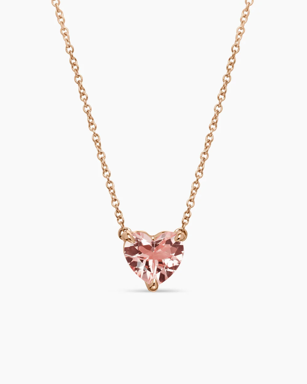 David Yurman | Chatelaine® Heart Pendant Necklace in 18K Rose Gold with Morganite, 8mm | David Yurman