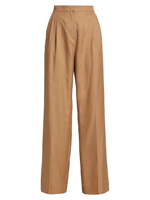 Max Mara Zorro Pleat-Front Silk Pants | Saks Fifth Avenue