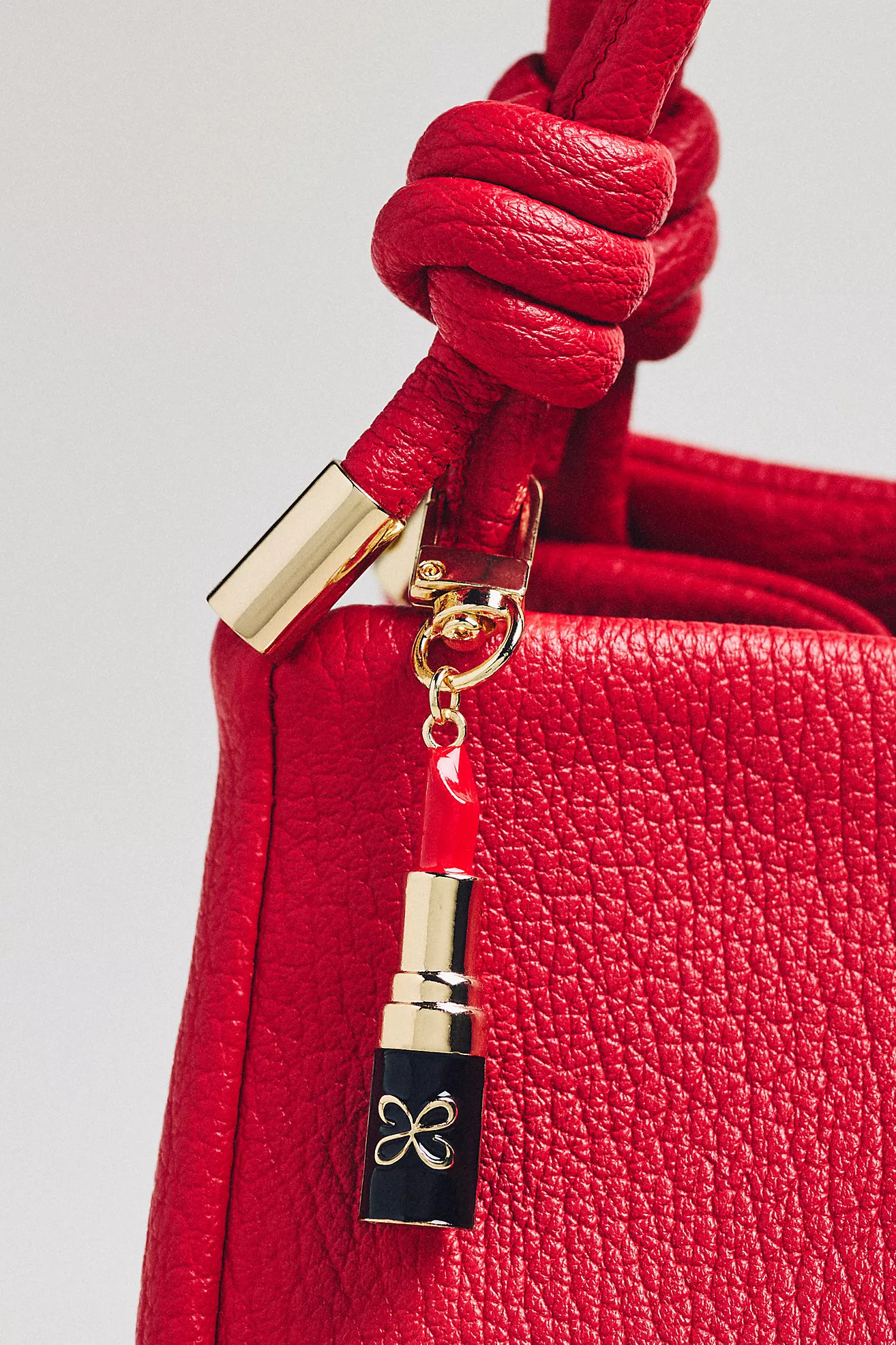 Maeve Lipstick-Shaped Metal Bag Charm | Anthropologie (US)