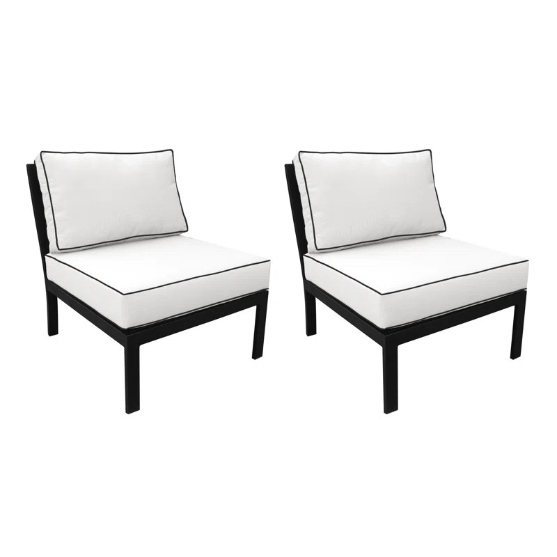Madison Metal Outdoor Armless Lounge Chair (Set of 2) | Wayfair North America