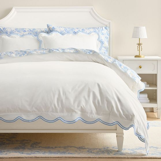LoveShackFancy Embroidered Scallop Duvet Cover | Pottery Barn Teen