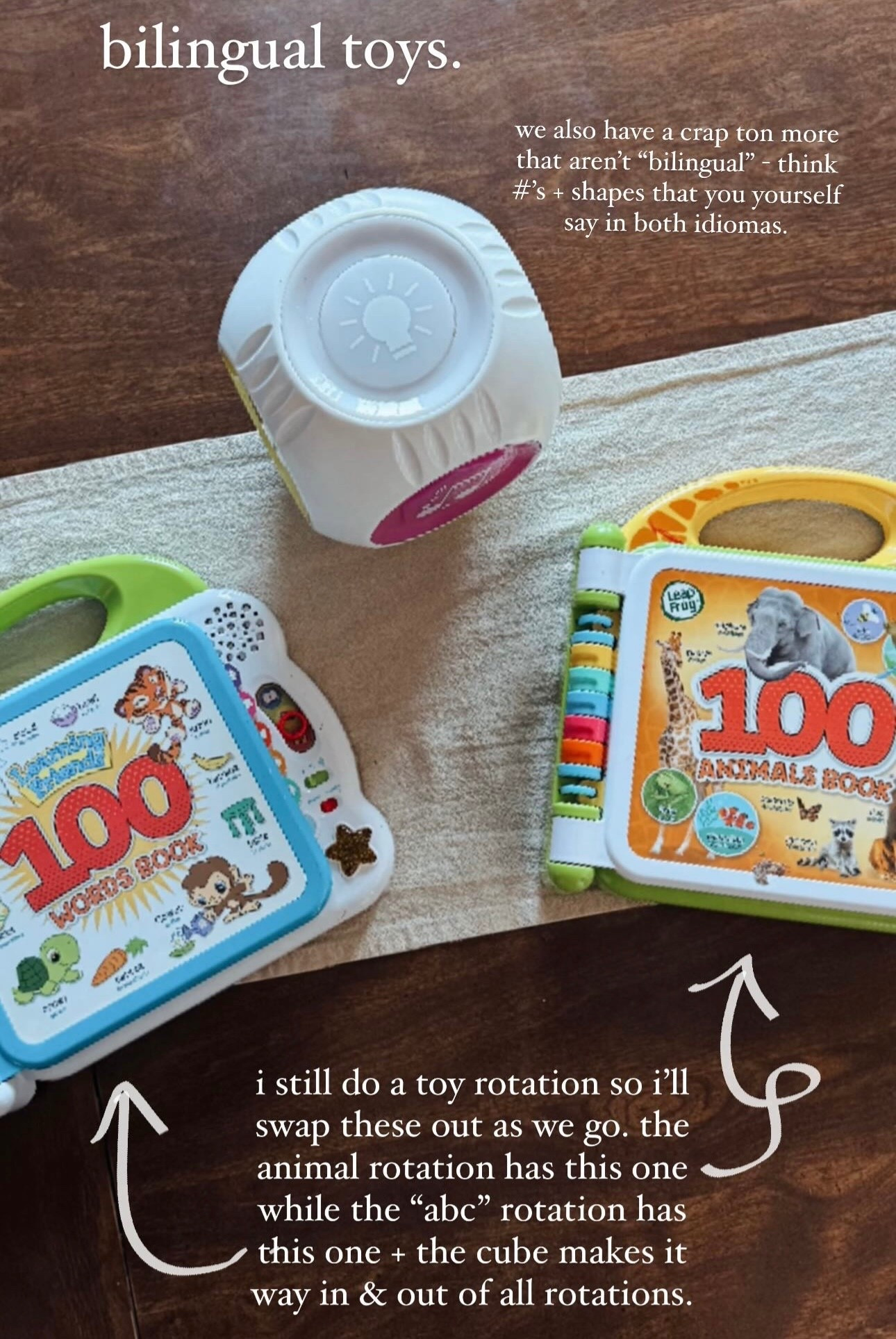 leap frogs bilingual toys are a fav around here