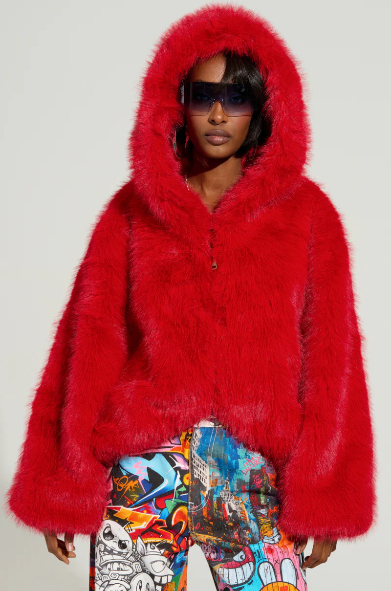 LOOK AT ME NOW HOODED FUR BOMBER | AKIRA
