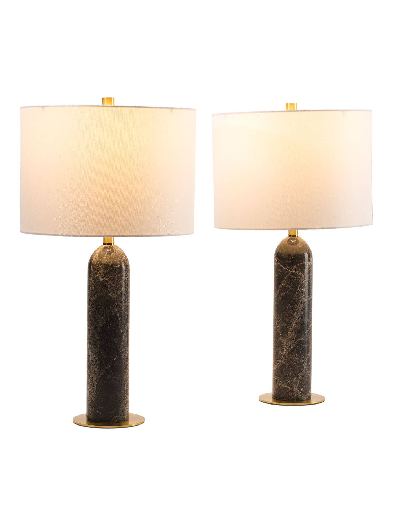 Set Of 2 23in Marble Metal Base Table Lamps | TJ Maxx
