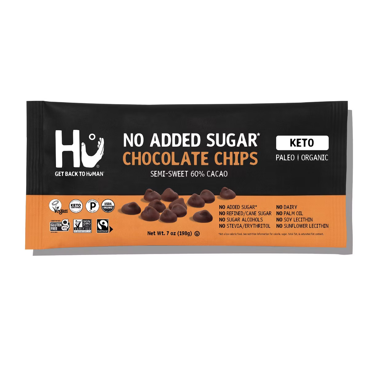 Hu Baking Chocolate Chips No Sugar Added Semi-Sweet - 7oz | Target