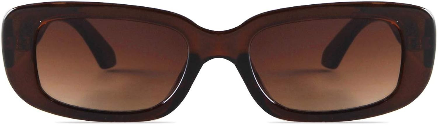 Amazon.com: ADE WU Rectangle Sunglasses for Women Men Retro 90s Sunglasses Trendy Black Tortoise ... | Amazon (US)