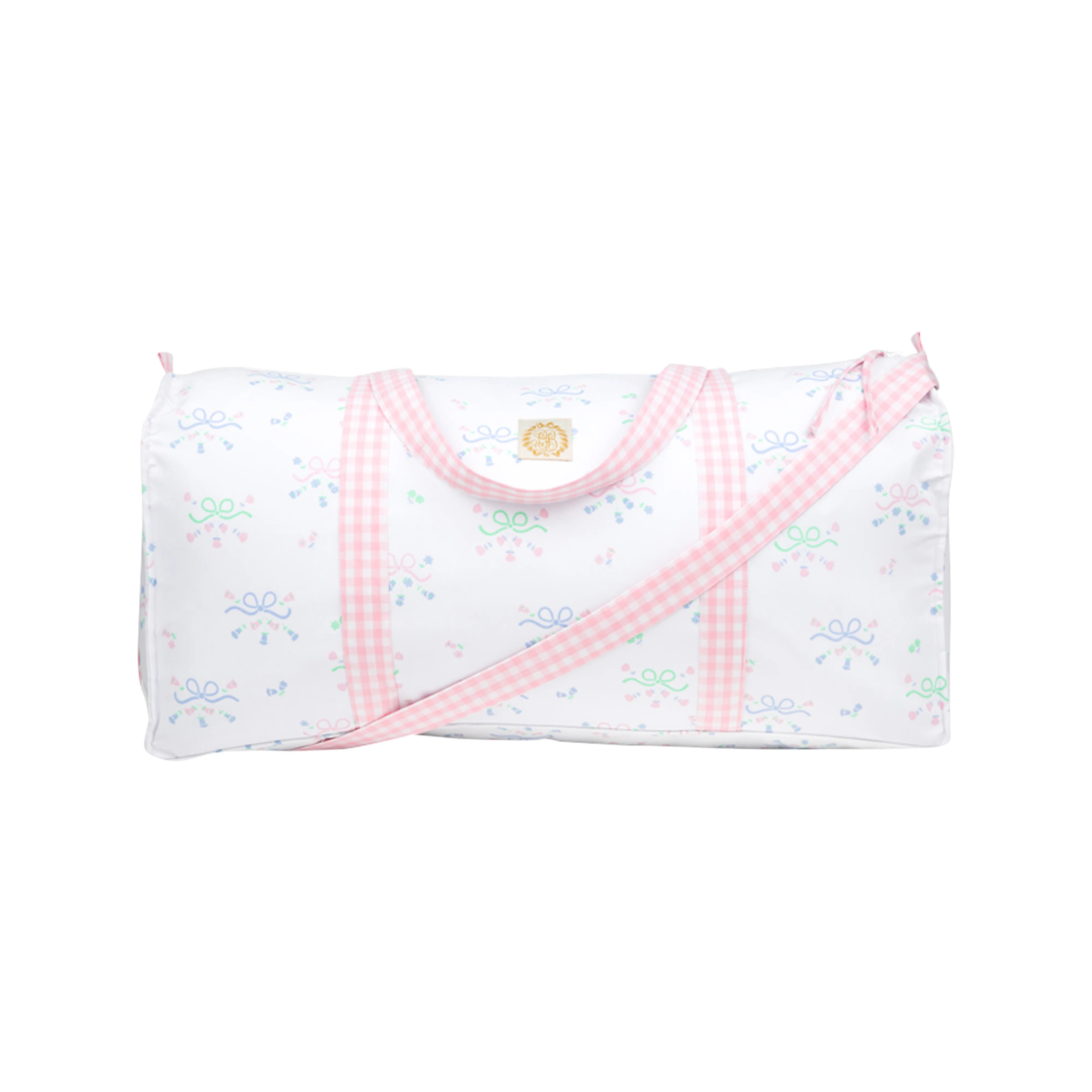 Logan's Long Weekend Bag - Grandmillennial-esque with Sandpearl Pink Gingham | The Beaufort Bonnet Company