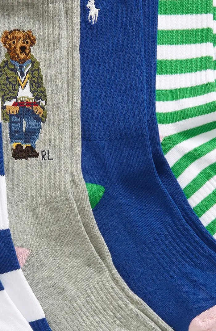 American in Paris Bear Assorted 6-Pack Crew Socks | Nordstrom