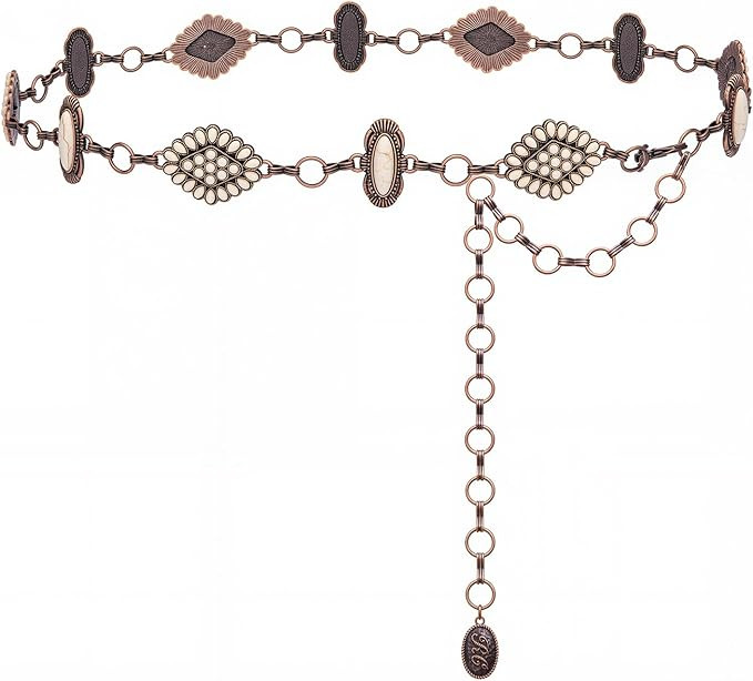 Montana West Rustic Couture's Large Western Concho Metal Belts for Women Cowgirl | Amazon (US)