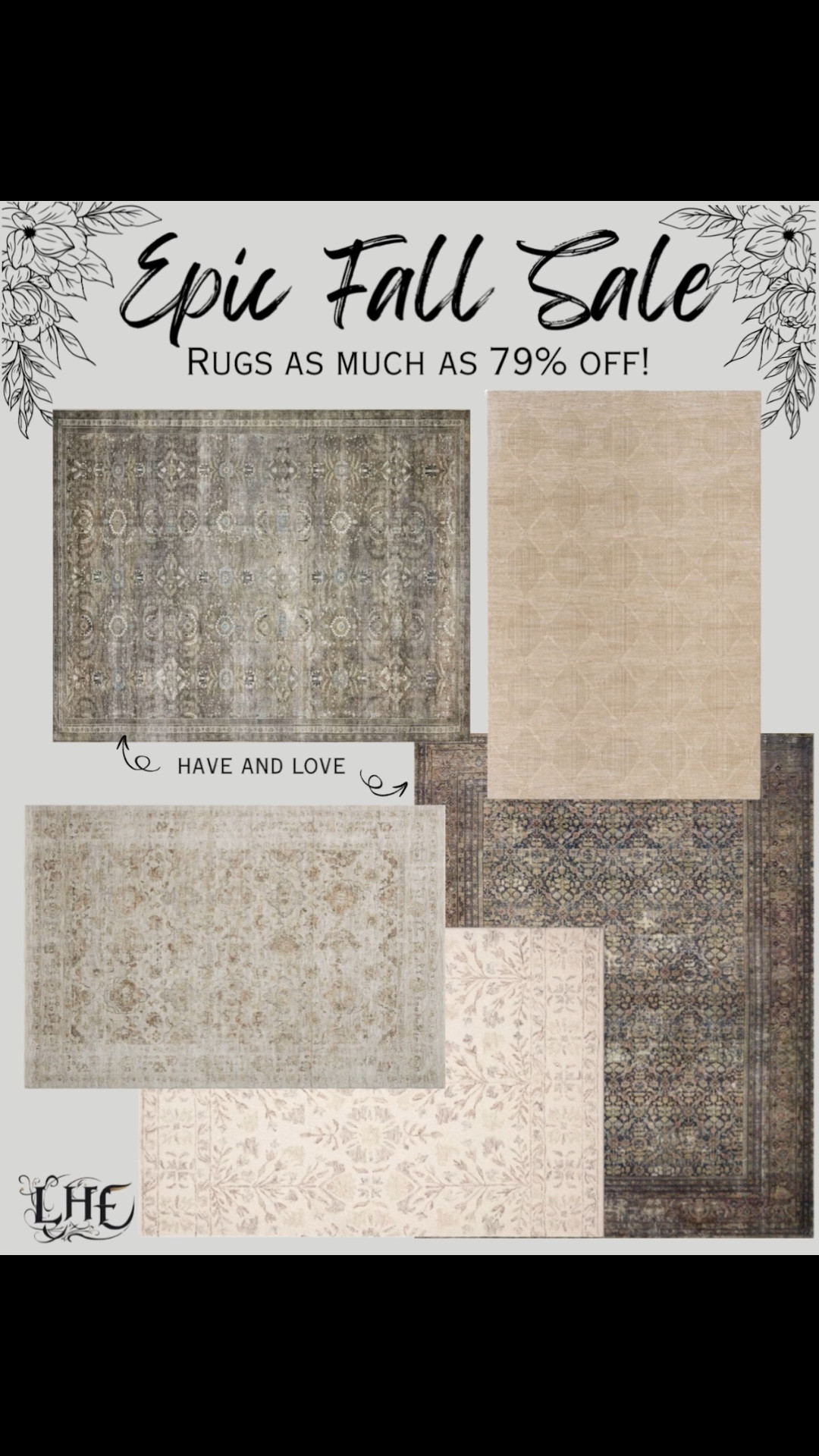 Rug sale yes please! These rugs would all go perfectly with a European style farmhouse or modern farmhouse style! 🫶🏻 shop by clicking the thumbnails. Diamond rug, rug sale, vintage rugs, rugs living room, rug collections, rugs, farmhouse rugs, area rug with green, area rug living room, area rug 

#LTKFallSale #LTKSaleAlert #LTKHome