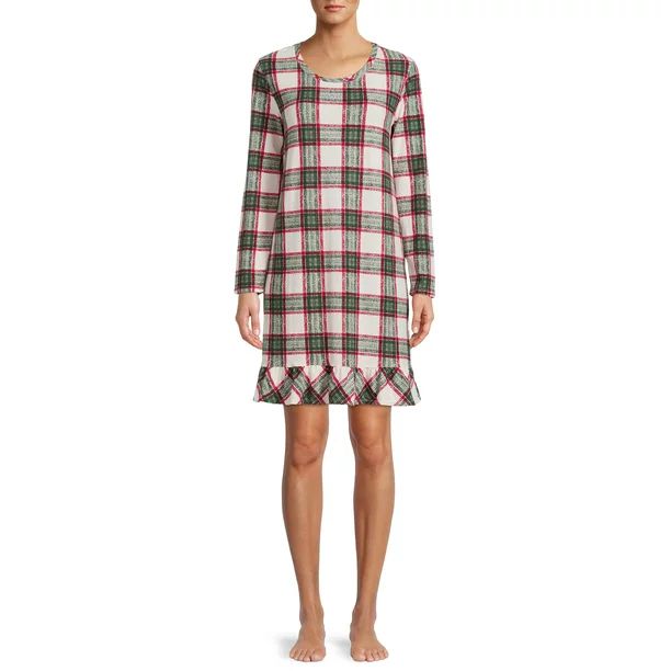Derek Heart Women's Plaid Sleep Shirt Matching Family Christmas Pajamas - Walmart.com | Walmart (US)