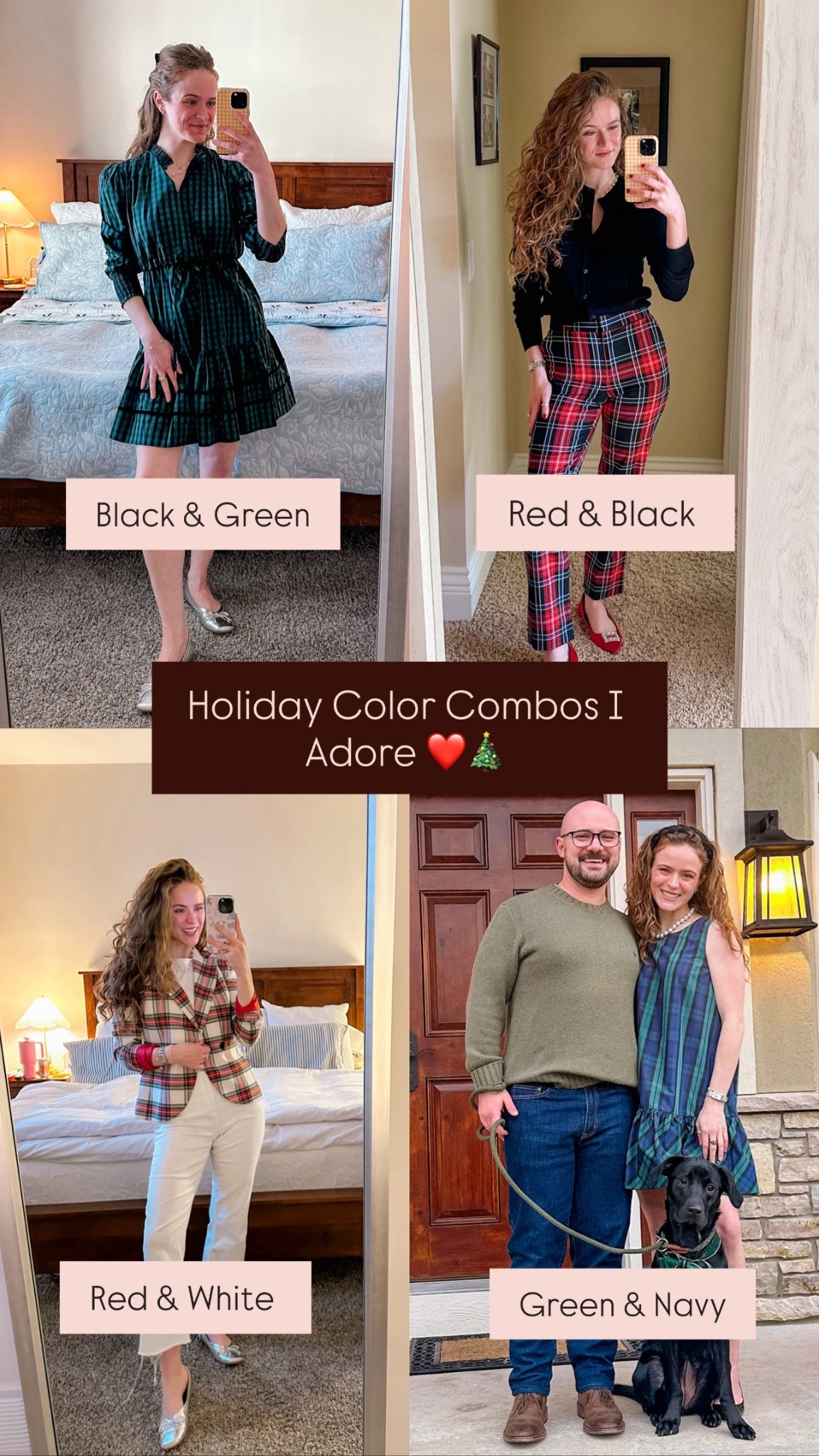 Holiday color combos I absolutely adore!! I (clearly) tend to reach for the plaids in the winter months, and these are a few of my favorite ways to wear them!! ❤️🎄

#LTKSeasonal #LTKHoliday #LTKootd