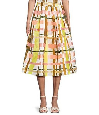 Buru Party Jacquard Coordinating Elastic Waist Midi Skirt - XXL | Dillard's